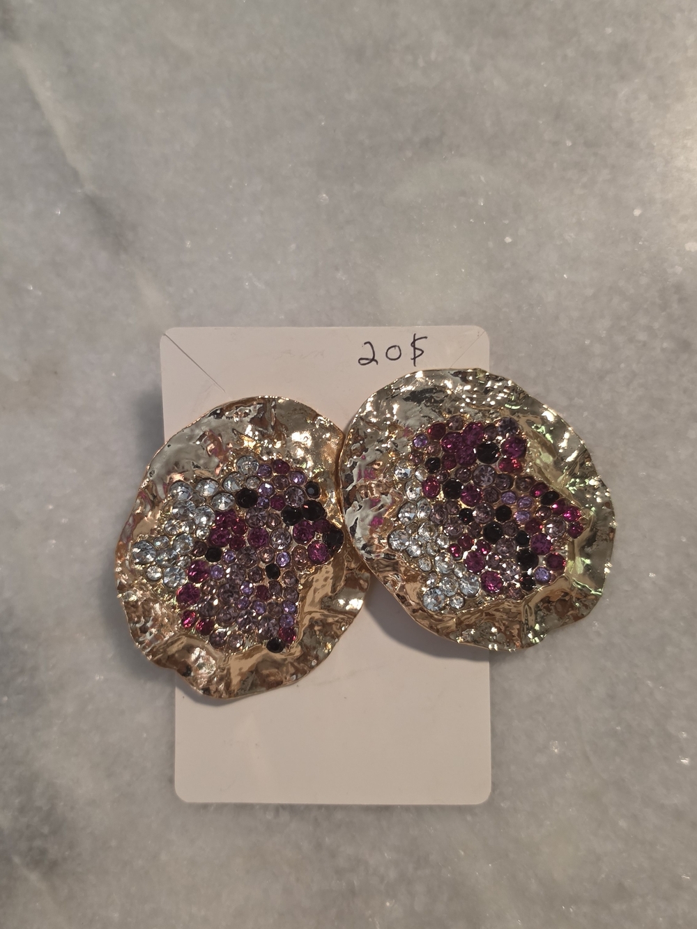 Gold-Tone Multicolor Crystal Cluster Earrings Women Jewelry